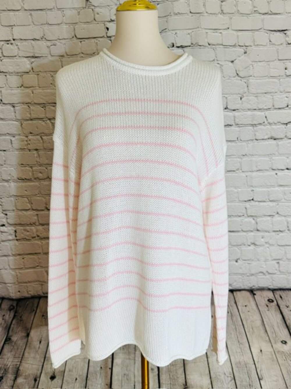 NWT Lilly Pulitzer Lotan Sweater Pink Muse Tidepool Stripe‎ Cotton M